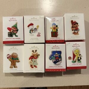 Lot of 8 Hallmark Keepsake Ornaments - Member Exclusives, Snoopy, Looney Tunes